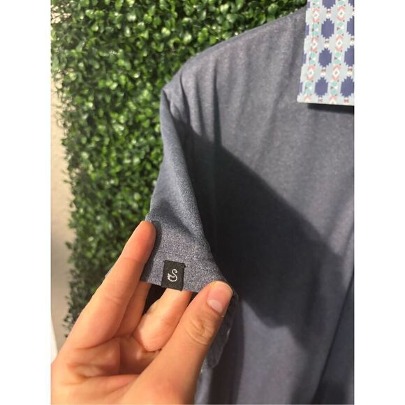 Swannies Blue Aztec Terradyne Country Club Polo Sz Large - Picture 4 of 6